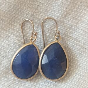 Elegant Blue and Gold Drop Earrings